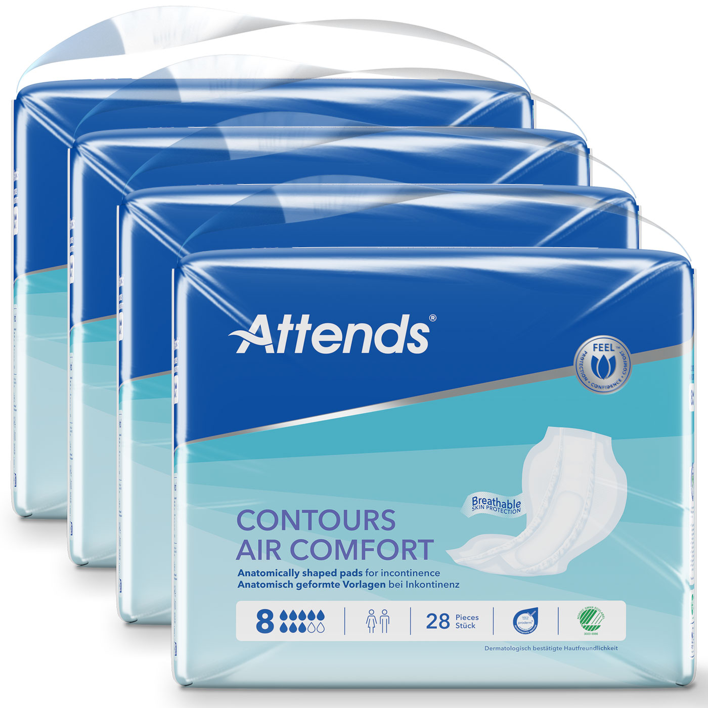 ATTENDS Contours AIR Comfort 8 - atmungsaktive Vorlage - 4x28 Stück ATTENDS Contours AIR Comfort 8 - atmungsaktive Vorlage - 4x28 Stück