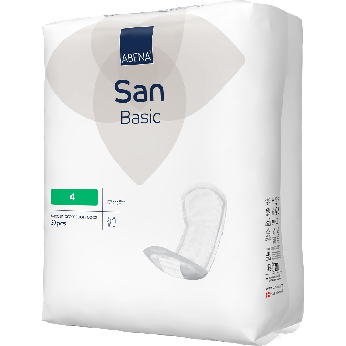 ABENA San Basic 4 - Inkontinenz-Einlagen - Saugkraft: 740ml ABENA San Basic 4 - Inkontinenz-Einlagen - Saugkraft: 740ml - 30 Stück Pack