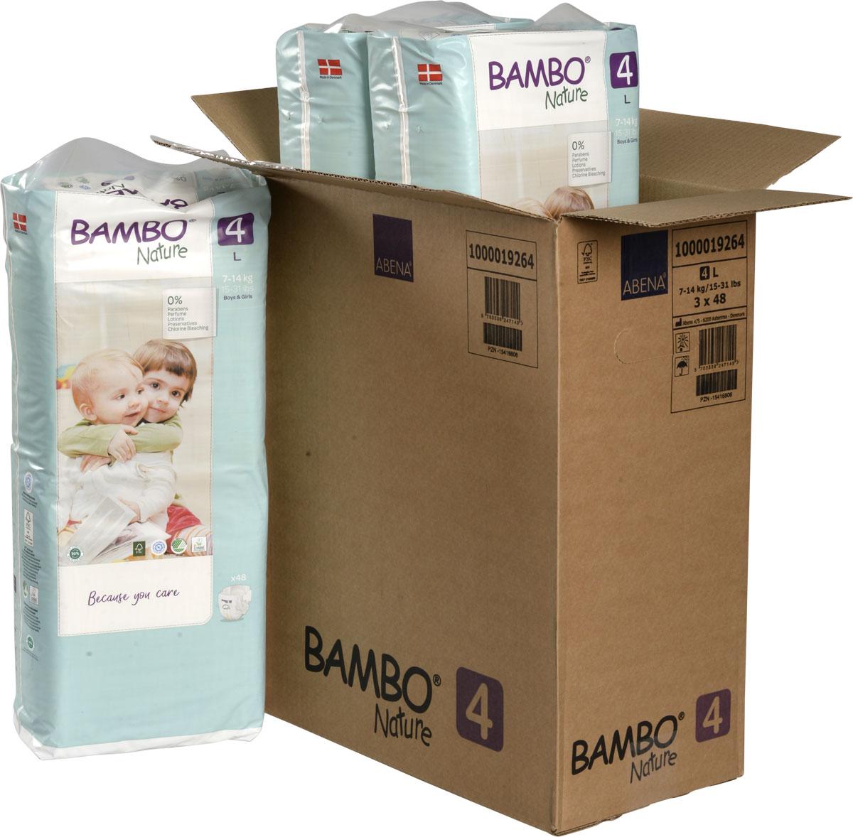 Bambo NATURE - Babywindeln Gr. 4 MAXI [L] 7-14kg - 144 Stück BIGPack