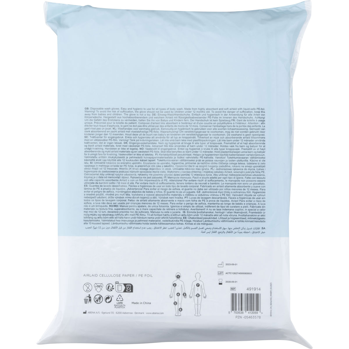 ABENA Airlaid Waschhandschuhe 50 Stück (Innen- Folie)