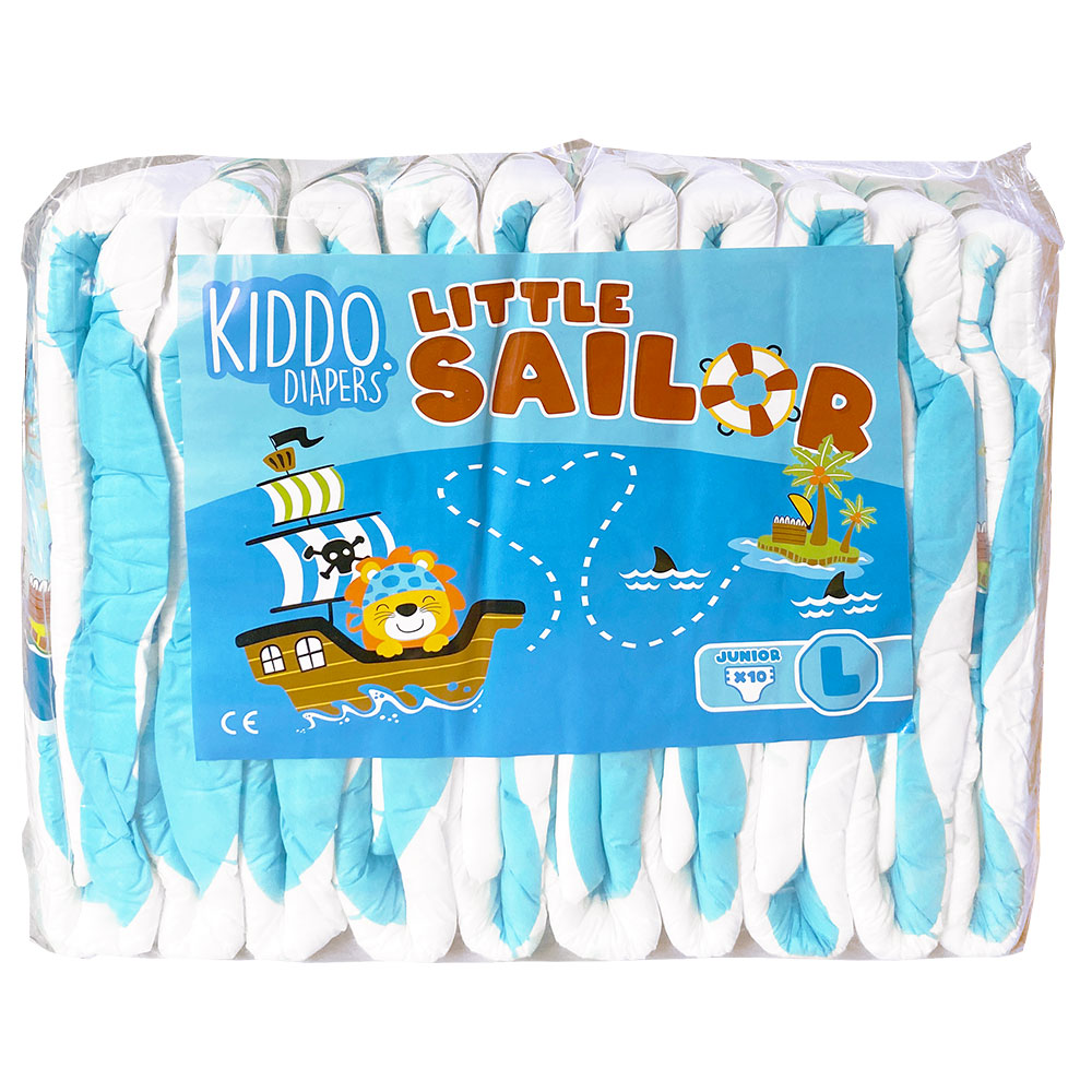 Kiddo Little Sailor - bunte Folienwindeln für Erwachsene - Large (L)
