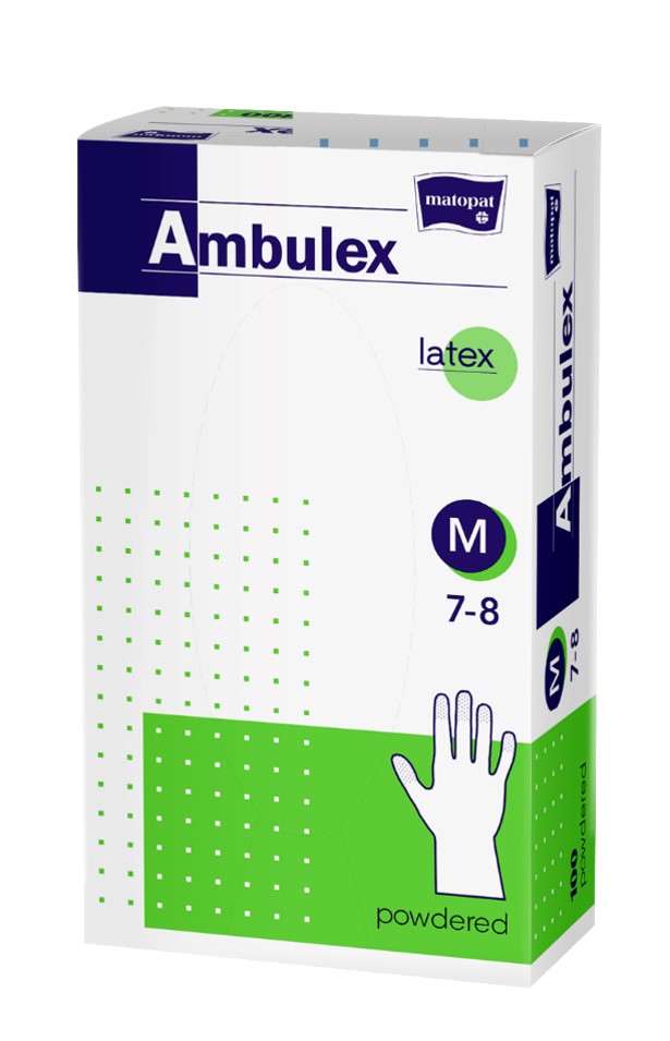 Ambulex Einmalhandschuhe Latex gepudert 100 Stück Größe M