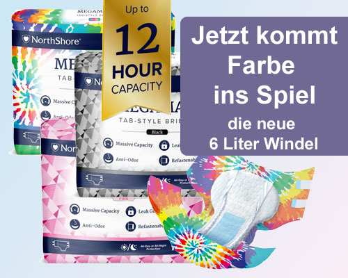 Bunte Windeln mit 6 Liter Fassungsvermögen Northshore Megamax