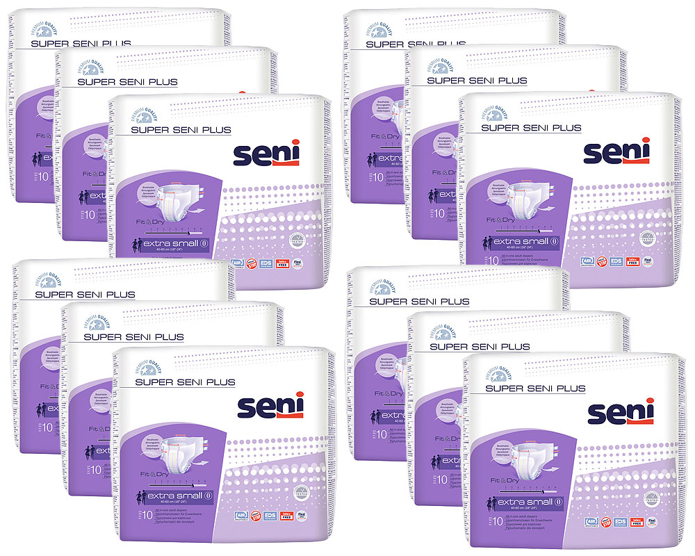 Super Seni (PLUS) - Inkontinenzwindeln - Gr. 0 EXTRA SMALL 120 (12x10 Stück)