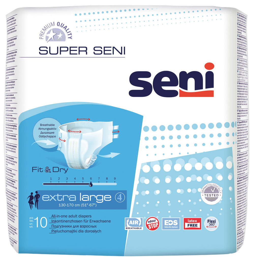 Super Seni - Inkontinenzwindeln - Gr. 4 EXTRA LARGE (10 St Einzelpack)