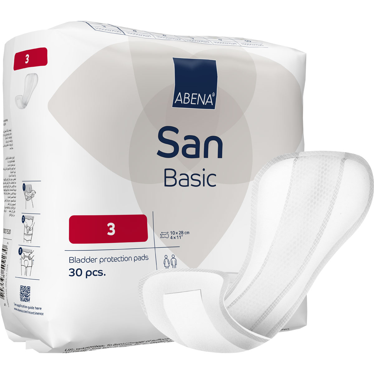 ABENA San Basic 3 - Inkontinenz-Einlagen - Saugkraft: 320ml - 30 Stück
