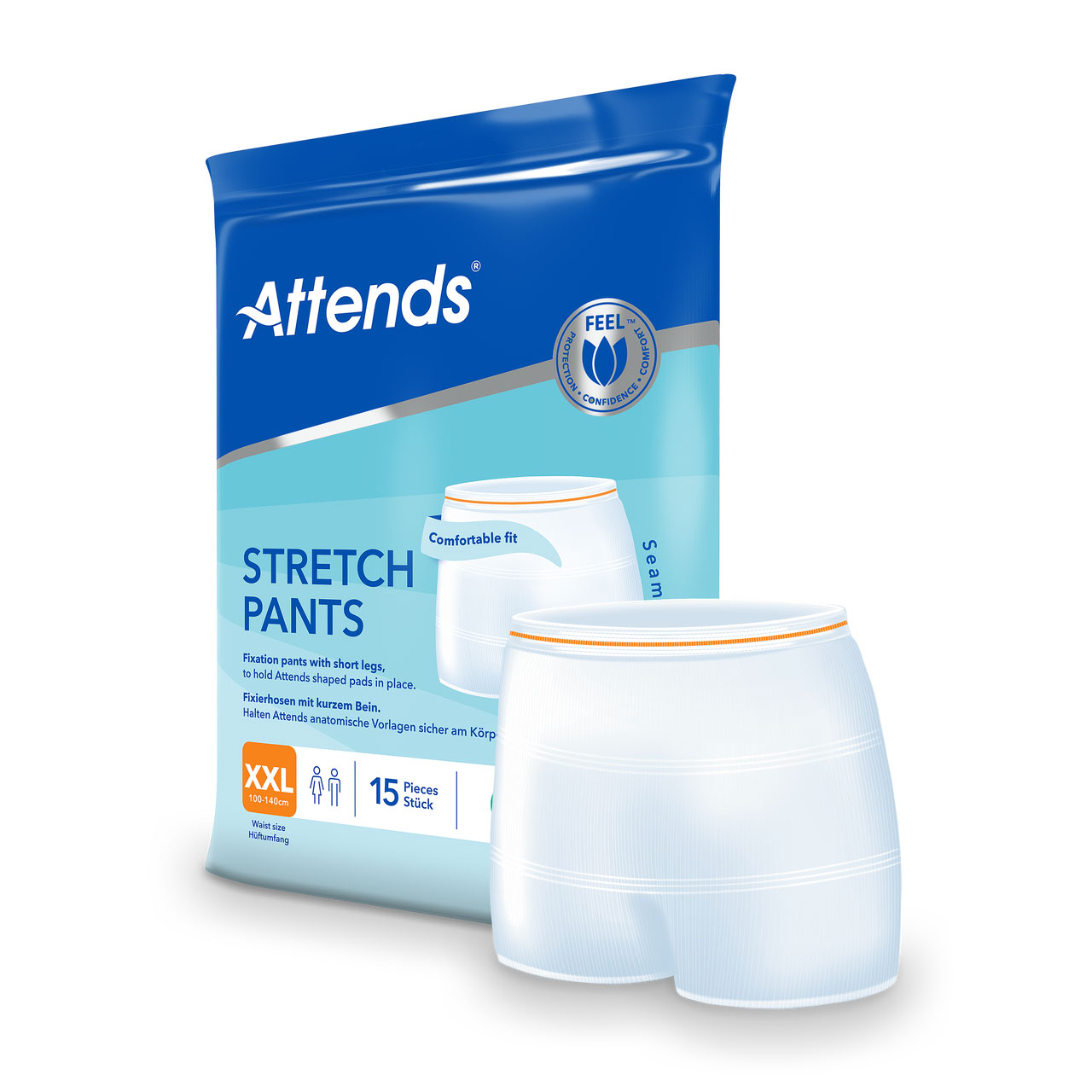 ATTENDS Stretch Pants - Netzhosen mit Beinansatz - 15er Pack - XXL