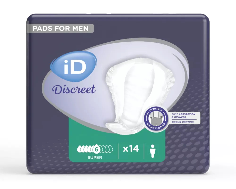 iD Discreet for Men Super - Level 3 - Slipeinlagen für Männer - 14 St. Packung