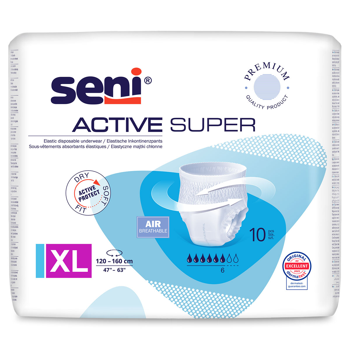 SENI Active SUPER - Inkontinenzslip EXTRA LARGE 10 Stück Einzelpack