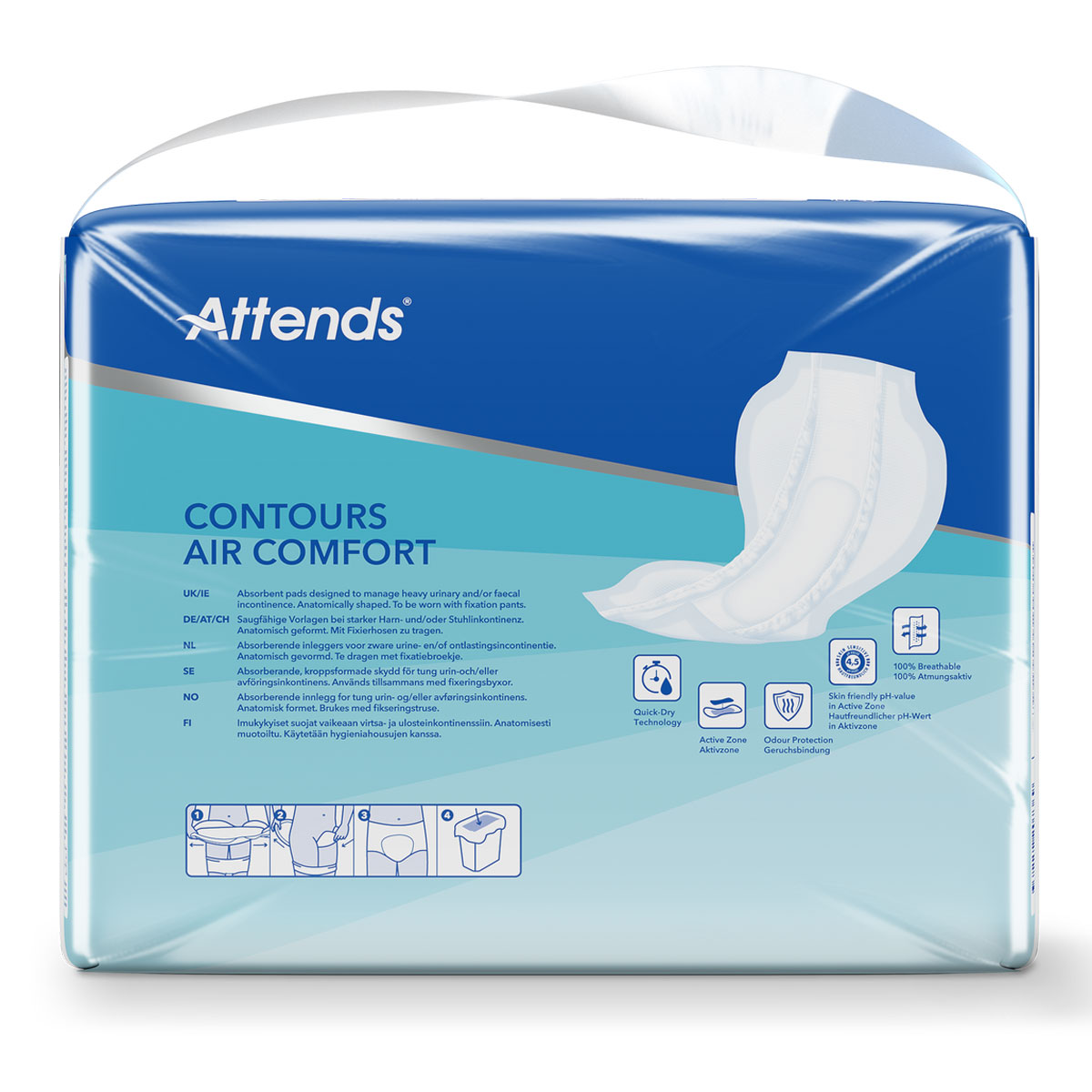 ATTENDS Contours AIR Comfort 8 - atmungsaktive Vorlage - 4x28 Stück