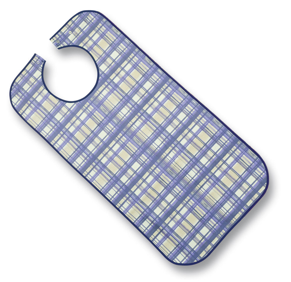 Suprima Ess-Schürze aus Polyester mit Druckknopfverschluss, Muster: karo blau