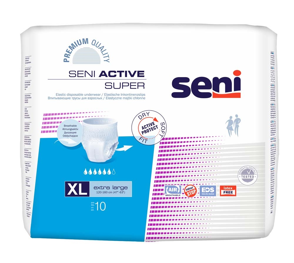 SENI Active SUPER - Inkontinenzslip EXTRA LARGE (6x10) 60 Stück