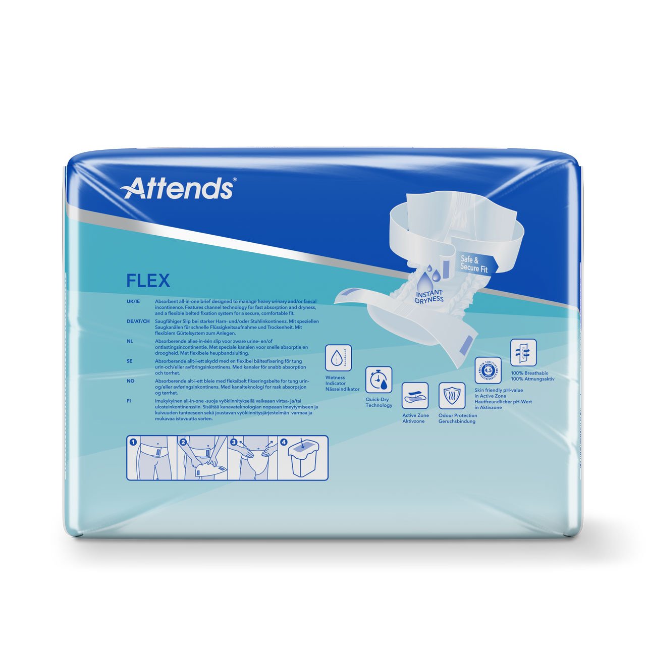ATTENDS Flex 10 - Vorlage mit Hüftbund, X-Large (XL), 80 Stück