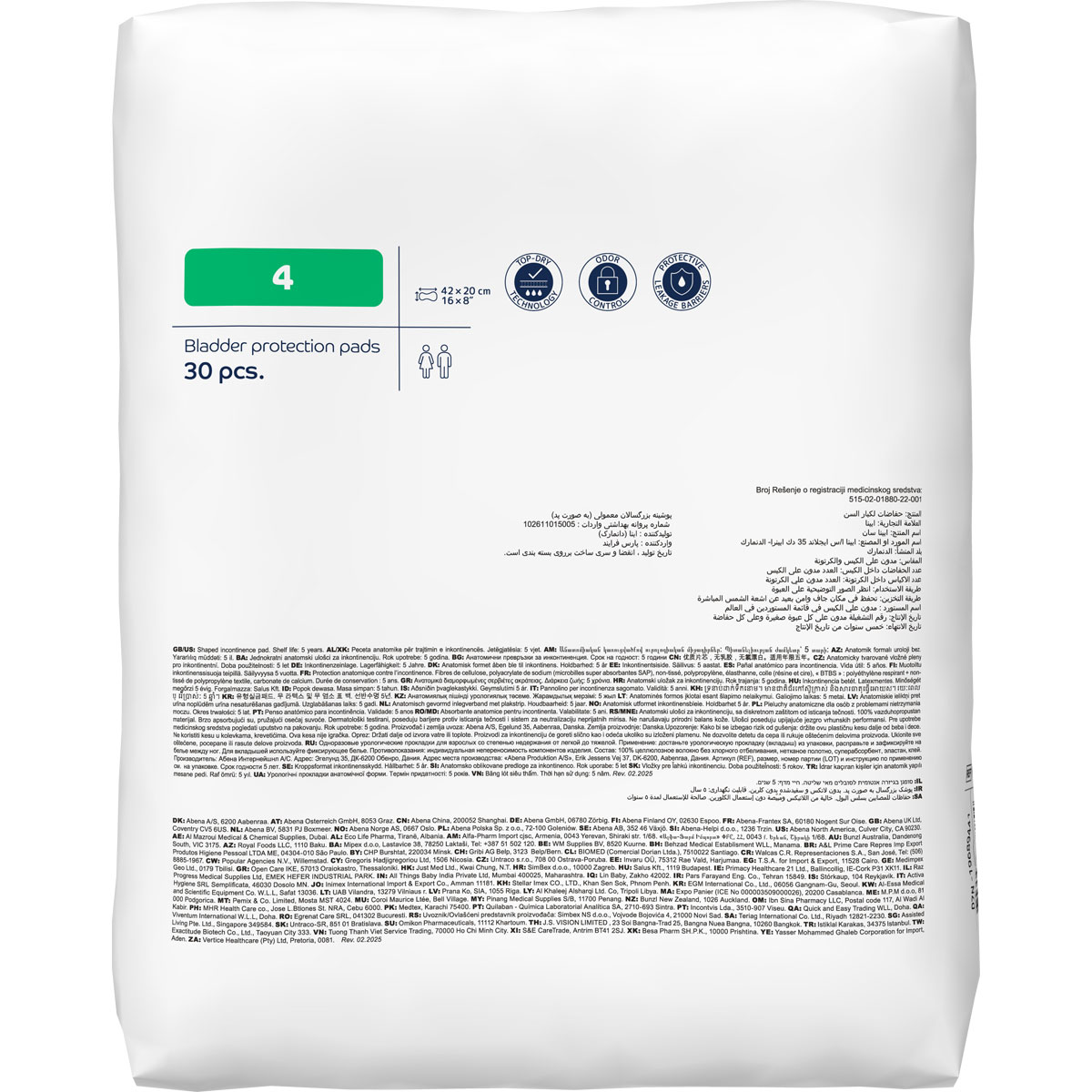 ABENA San Basic 4 - Inkontinenz-Einlagen - Saugkraft: 740ml ABENA San Basic 4 - Inkontinenz-Einlagen - Saugkraft: 740ml - 30 Stück Pack