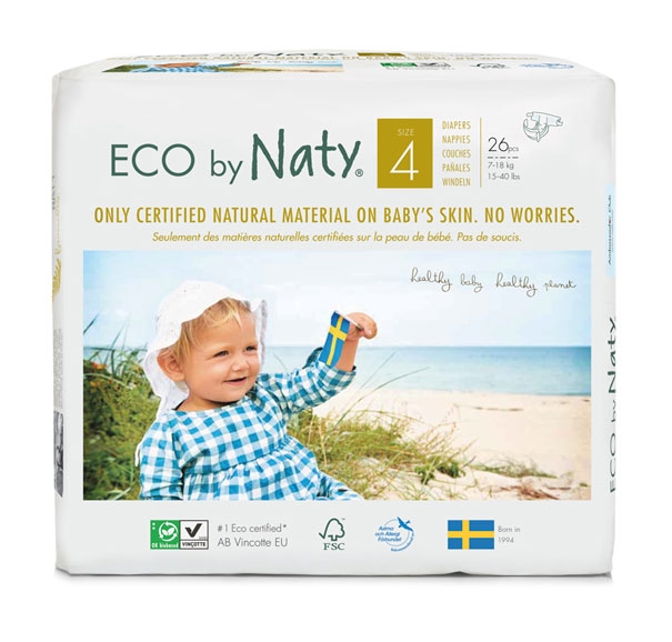 Eco by NATY - Ökowindeln Größe 4 Maxi 7-18 Kg, 26 St. Einzelpack