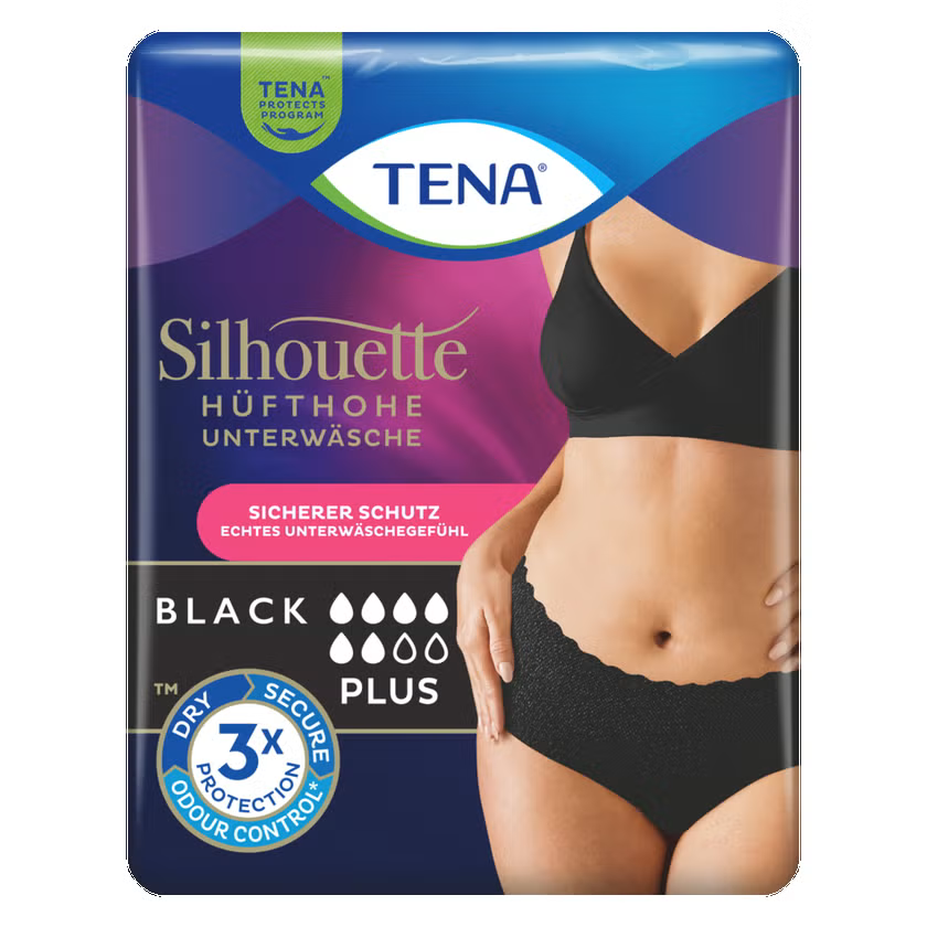 TENA Silhouette Plus Black - taillienhohe feminine Pants