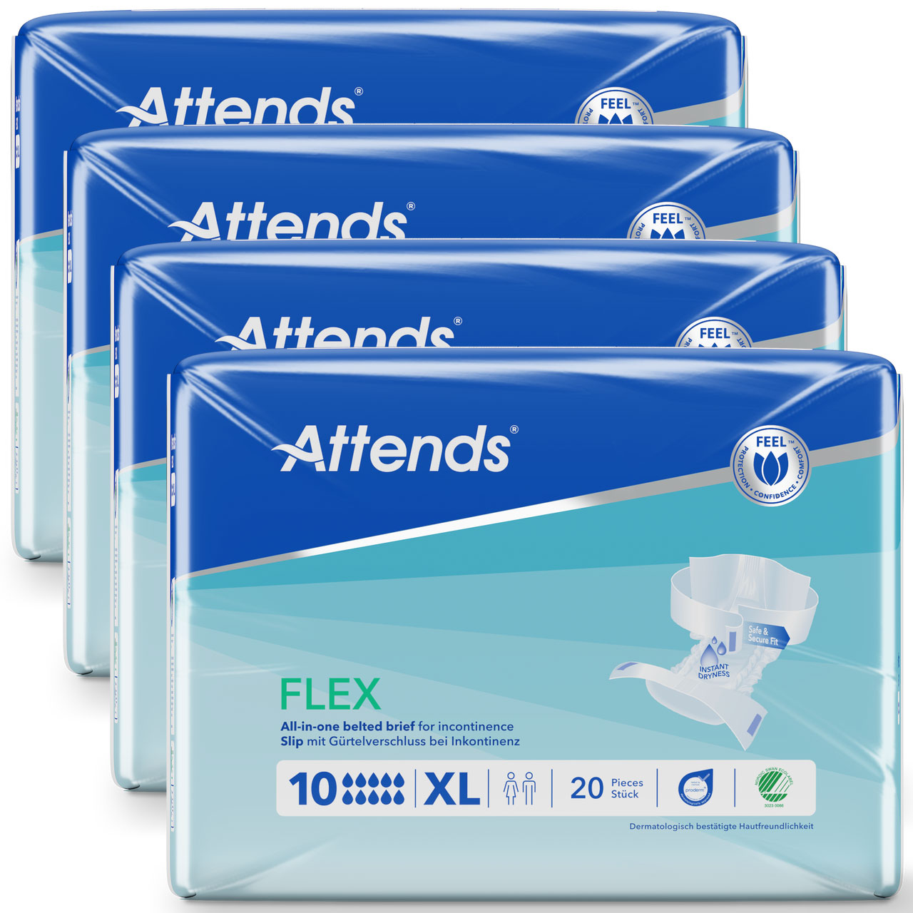 ATTENDS Flex 10 - Vorlage mit Hüftbund, X-Large (XL), 80 Stück