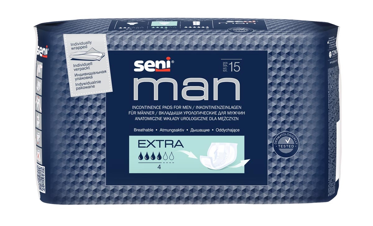 SENI Man EXTRA Herrenvorlagen - 15 Stück Einzelpackung
