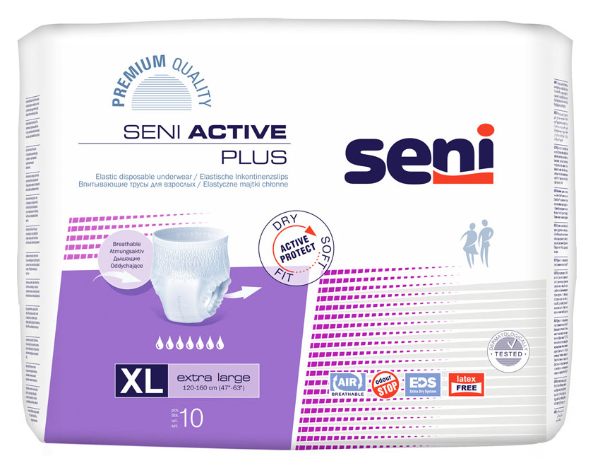 SENI Active PLUS - Inkontinenzslip EXTRA LARGE - 10 Stück Pack