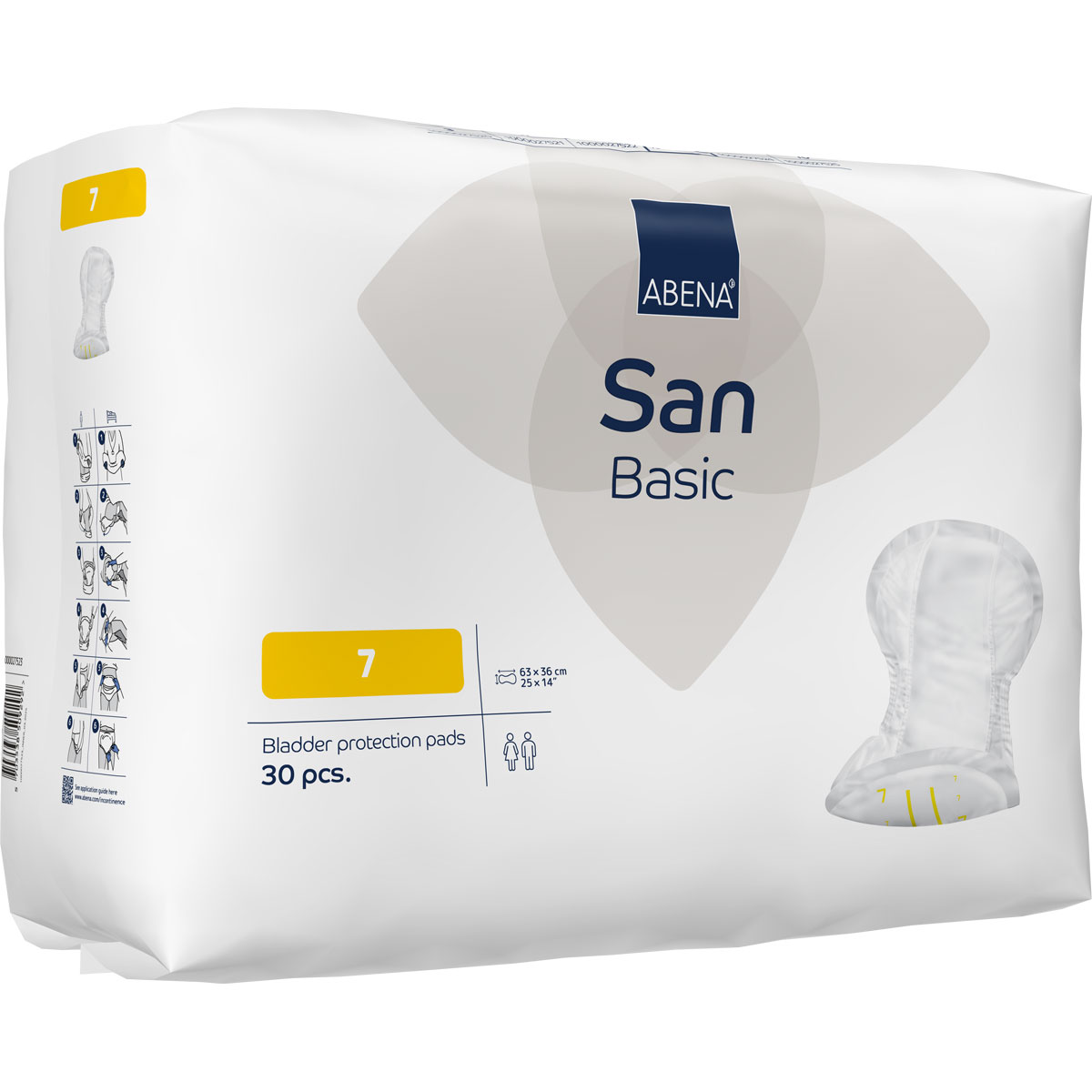 ABENA San Basic 7 - Inkontinenz-Vorlagen - Saugkraft: 1.700ml - 4x30 St. Karton ABENA San Basic 7 - Inkontinenz-Vorlagen - Saugkraft: 1.700ml - 30 Stück Pack