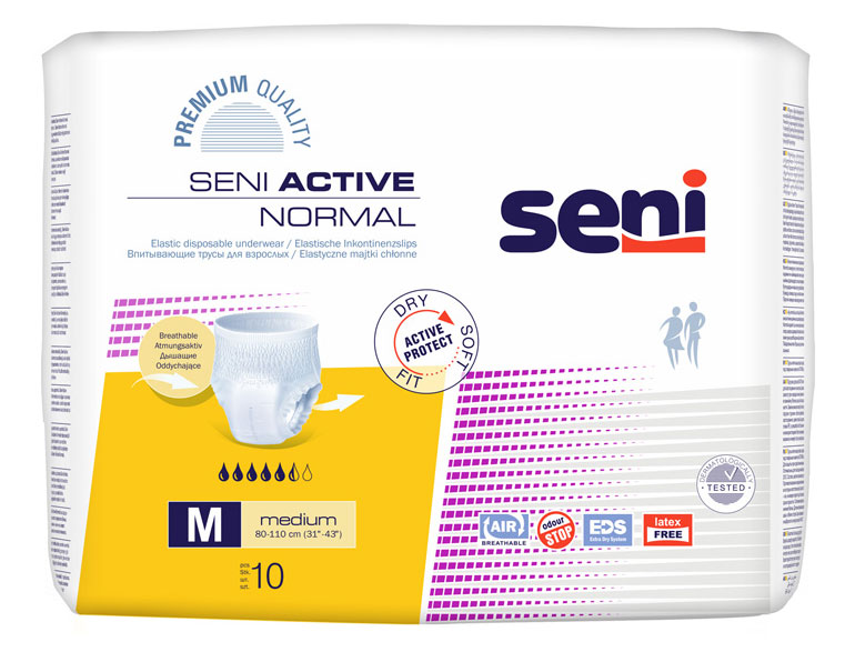 SENI Active NORMAL Inkontinenzslip MEDIUM - 10 Stück Packung