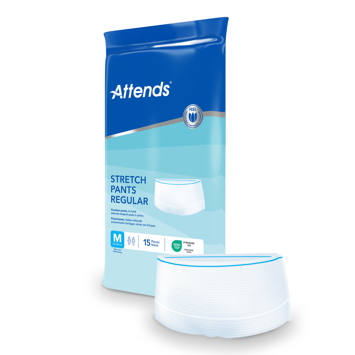 ATTENDS Stretch Pants REGULAR - Netzhosen - 15er Pack - M