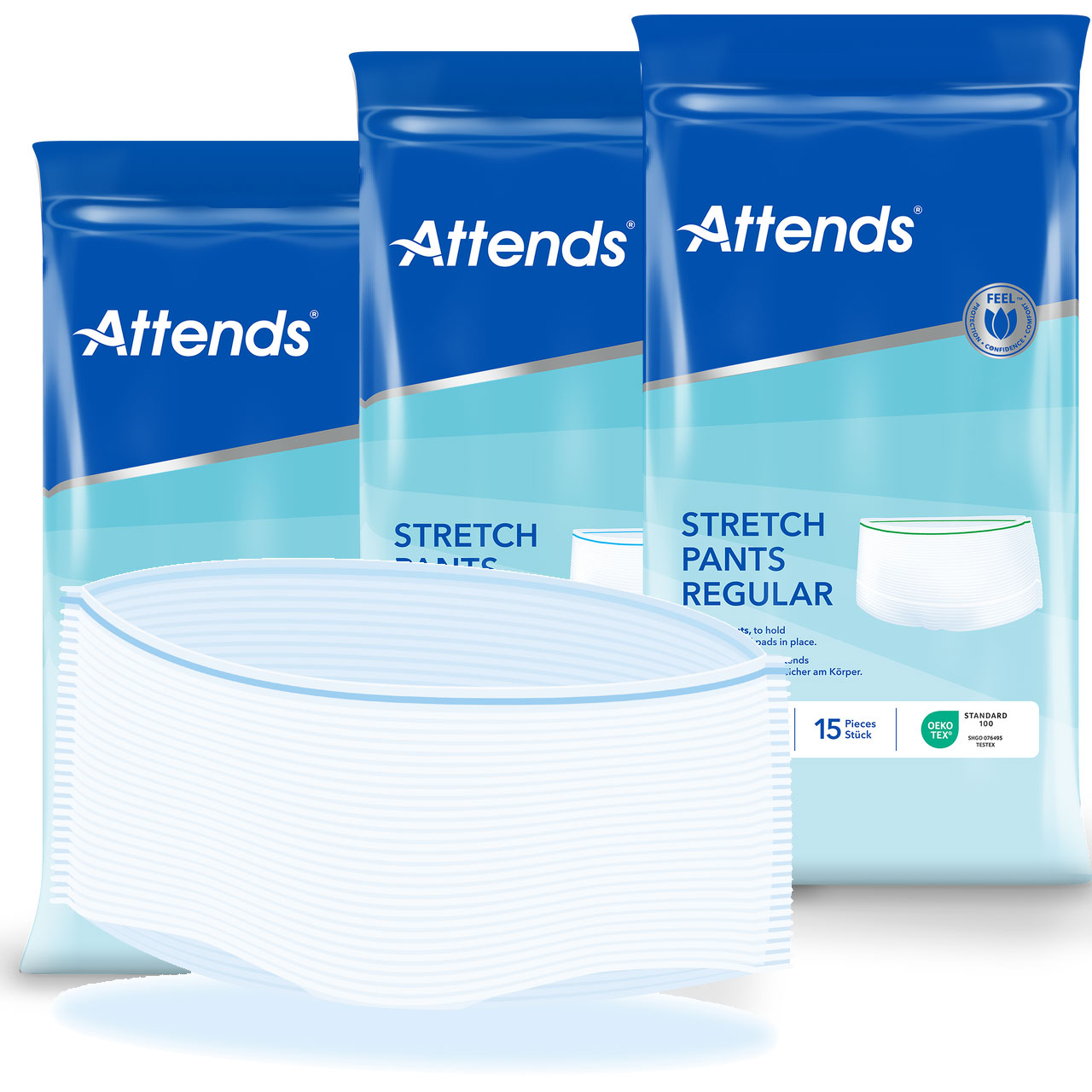 ATTENDS Stretch Pants REGULAR - Netzhosen verschiedene Größen - 15er Pack