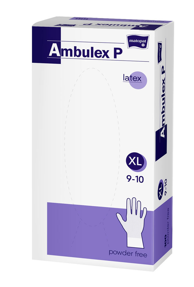 Ambulex Einmalhandschuhe Latex puderfrei 100 Stück Größe L