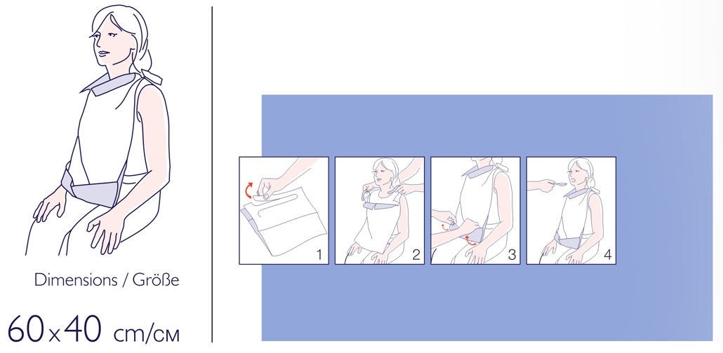 SENI CARE - Einweg Esslätze (Schutzservietten) mit Bindelaschen, 100 Stück