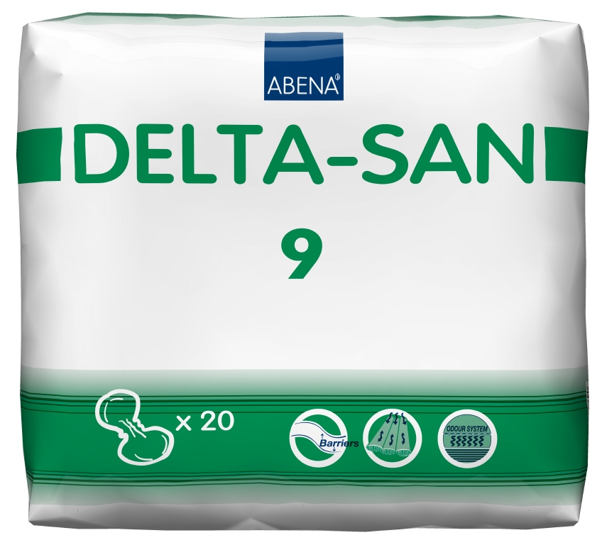 DELTA-SAN Nr. 9 Inkontinenz-Vorlagen - Saugkraft: 2200ml 20 Stück Einzelpack