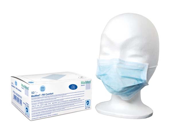 MaiMed - FM Comfort - medizinischer Einweg- Mundschutz, mit Nasenbügel & Ohrschlaufen.- 50er Pack