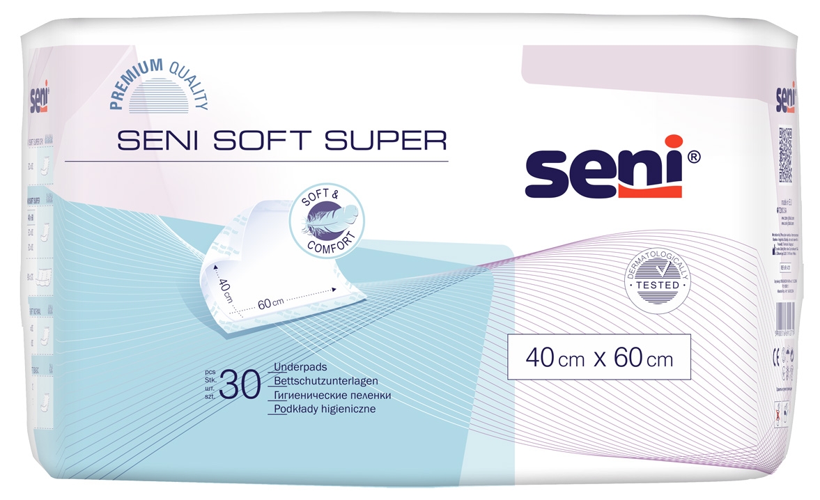 SENI Soft SUPER - Krankenunterlagen 40 x 60 cm Flocken - 120 Stück