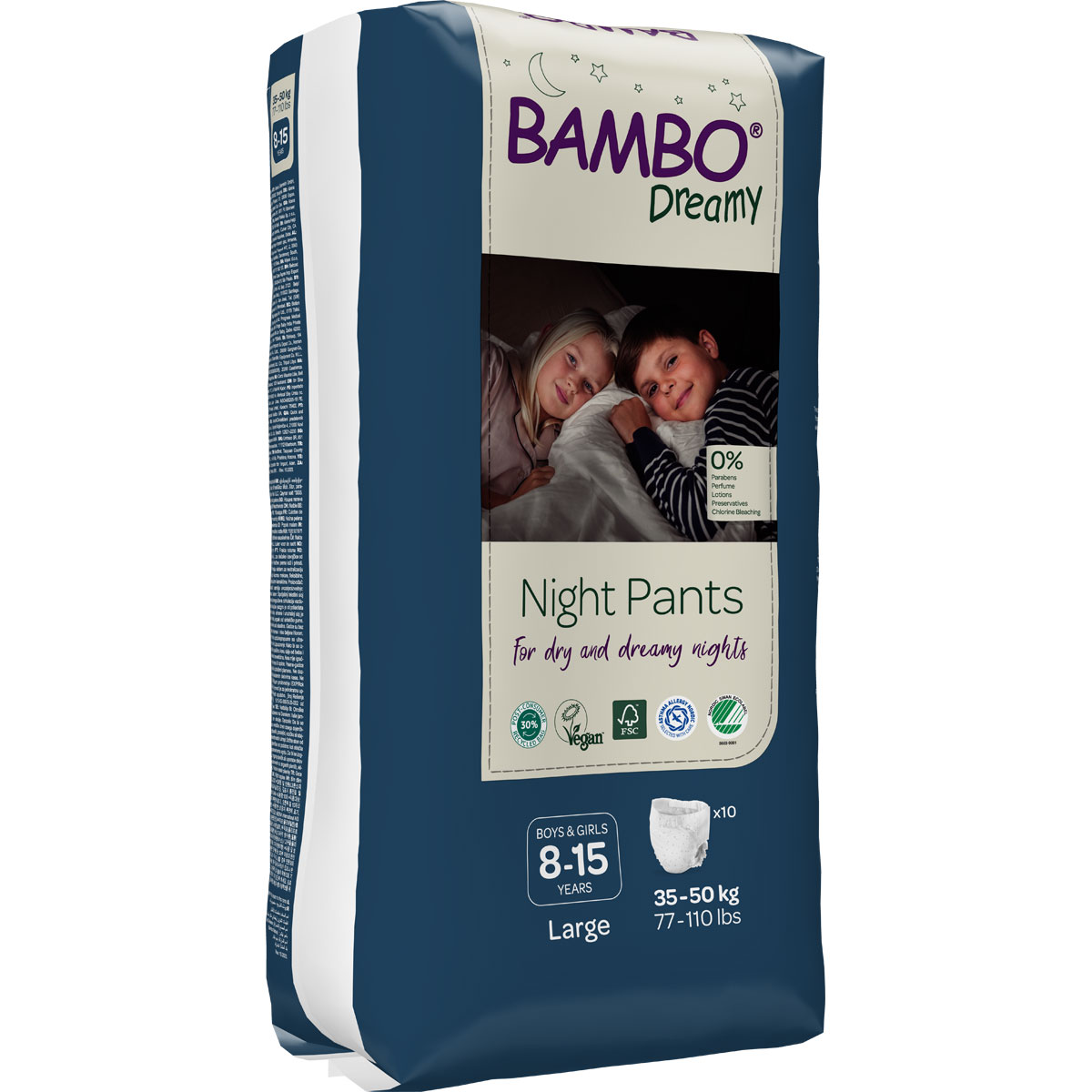 Bambo Dreamy - Night Pants unisex - 8 bis 15 Jahre (35-50 kg) - 10 St. Pack