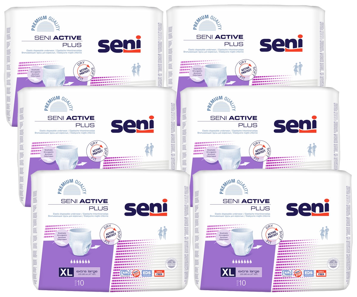 SENI Active PLUS - Inkontinenzslip EXTRA LARGE (6x10) 60 Stück