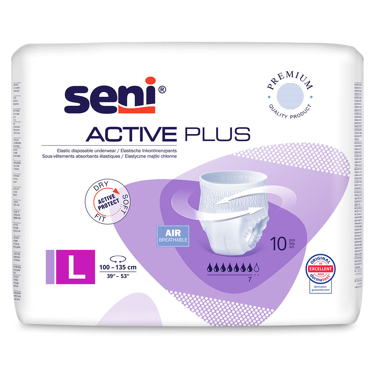 SENI Active PLUS - Inkontinenzslip LARGE - 10 Stück Packung