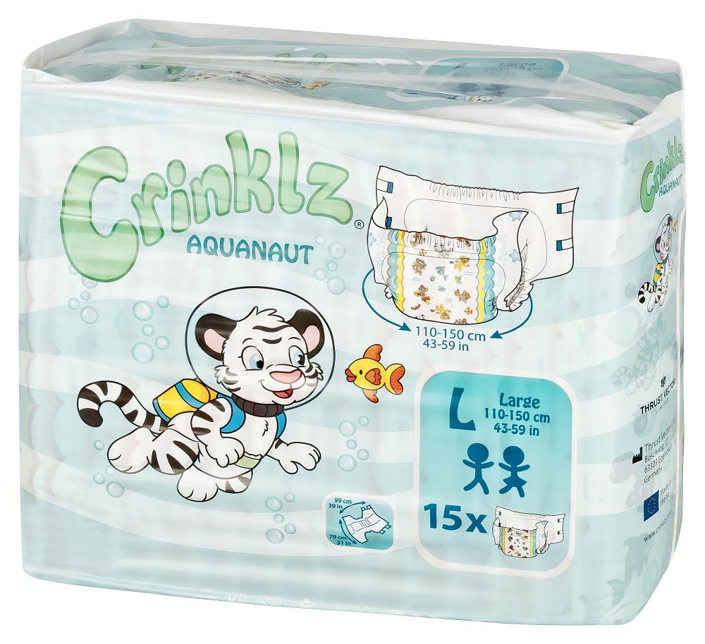 Crinklz "Aquanaut" Windeln mit lustigen Motiven - Large - Packung