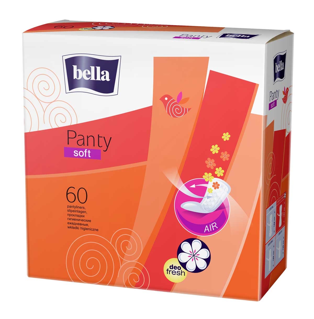 Bella Panty Slipeinlagen "Soft Deo Fresh" (mit Duft) - 60 Stück Packung