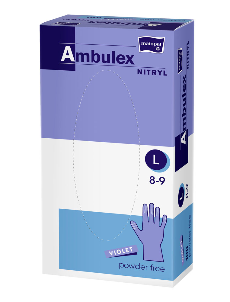 Ambulex Nitril Einweghandschuhe 100 Stück - Violet - Größe L