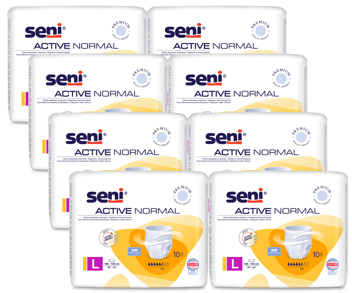 SENI Active NORMAL Inkontinenzslip LARGE (8x10) 80 Stück