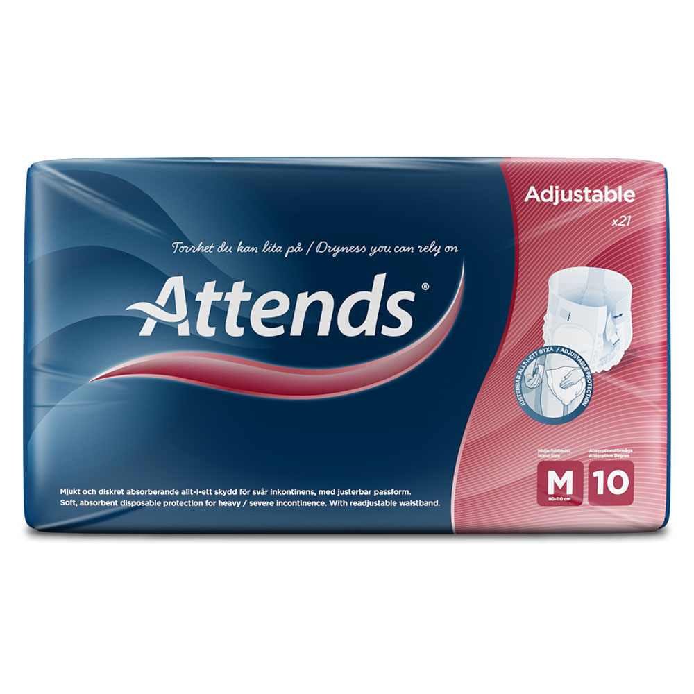 ATTENDS Adjustable 10 Medium (M), flexibler Hüftbund - 21 Stück Einzelpack