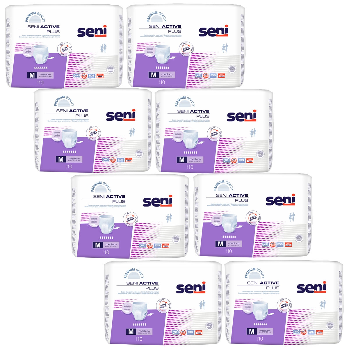SENI Active PLUS - Inkontinenzslip MEDIUM (8x10) 80 Stück