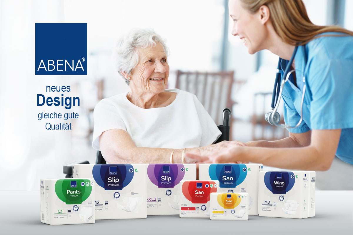Neues & frisches Design aller Abena Inkontinenzprodukte Produktumstellung der Abena Artikel