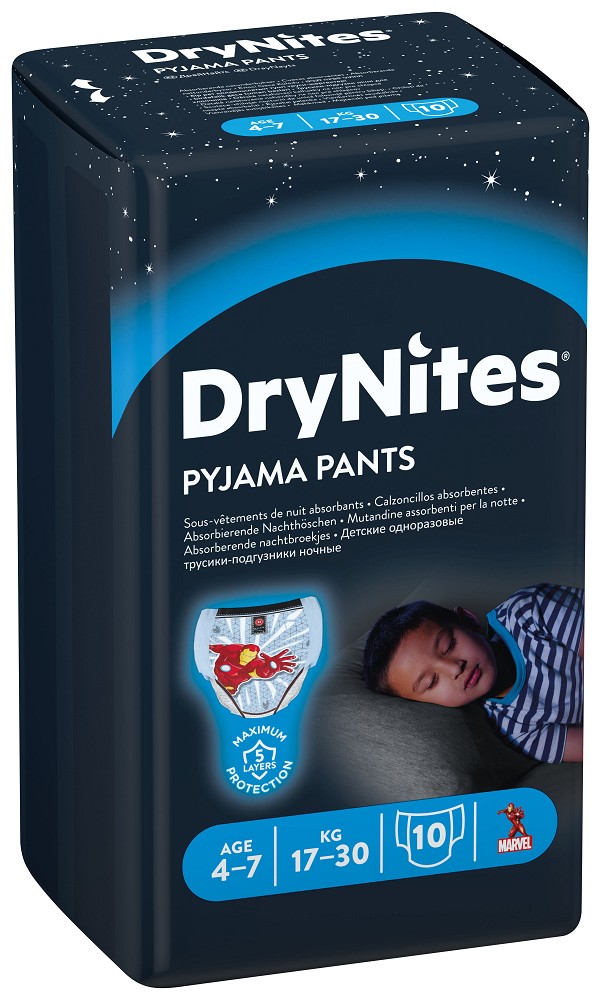 Huggies DryNites® Pyjama Pants für JUNGEN von 4-7 Jahre - 10 Stück Packung