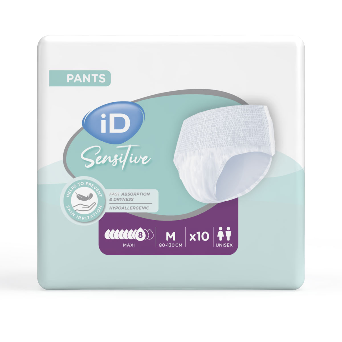 iD Pants Sensitive MAXI - Inkontinenz-Pants - Gr. Medium (M) - 10 St. Packung