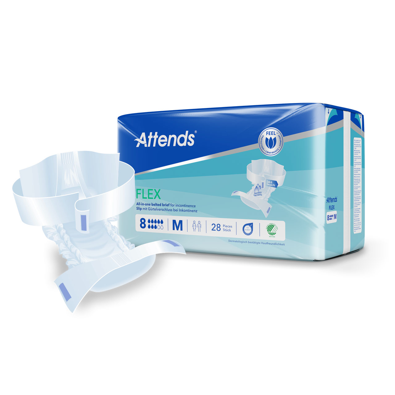 ATTENDS Flex 8 - Vorlage mit Hüftbund, Medium (M), 112 Stück