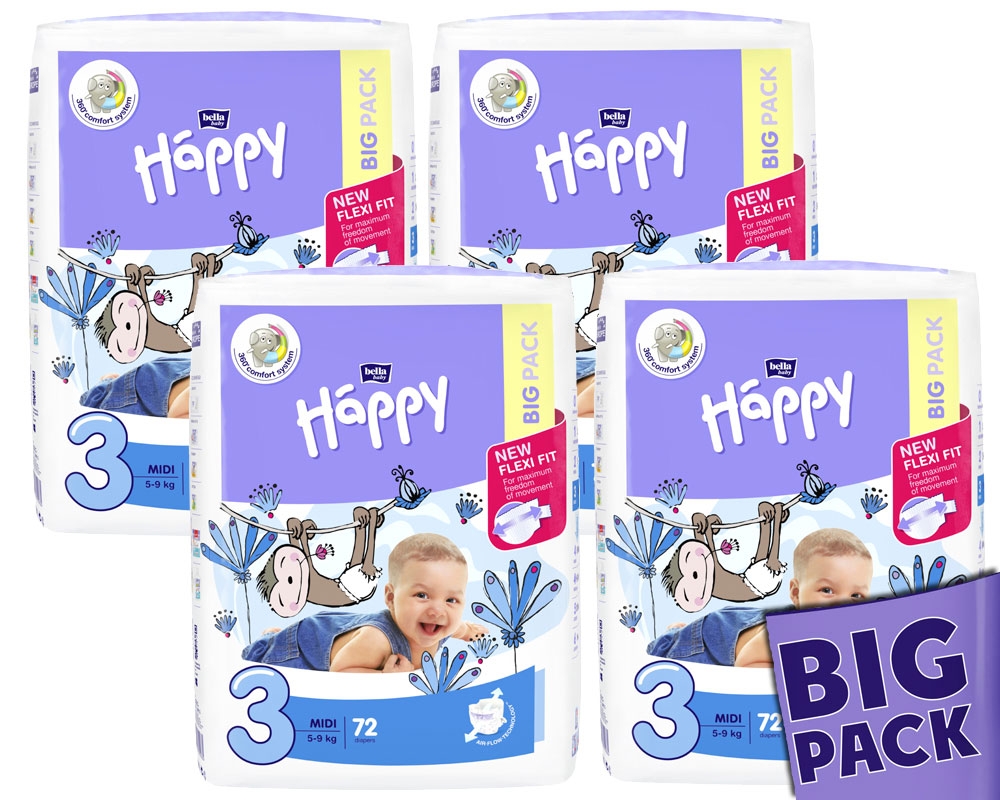 Babywindeln Bella Happy Midi Kitapackung