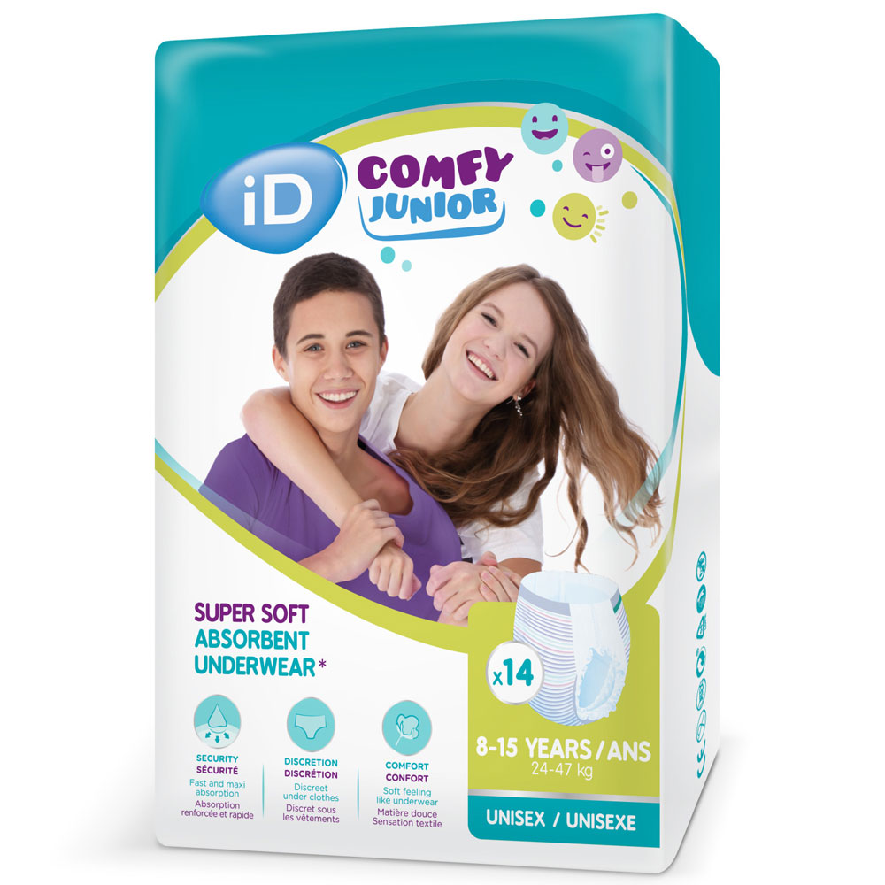iD Comfy Junior Pants - für Kinder & Jugendliche von 8-15 Jahren - 14 Stück Pack