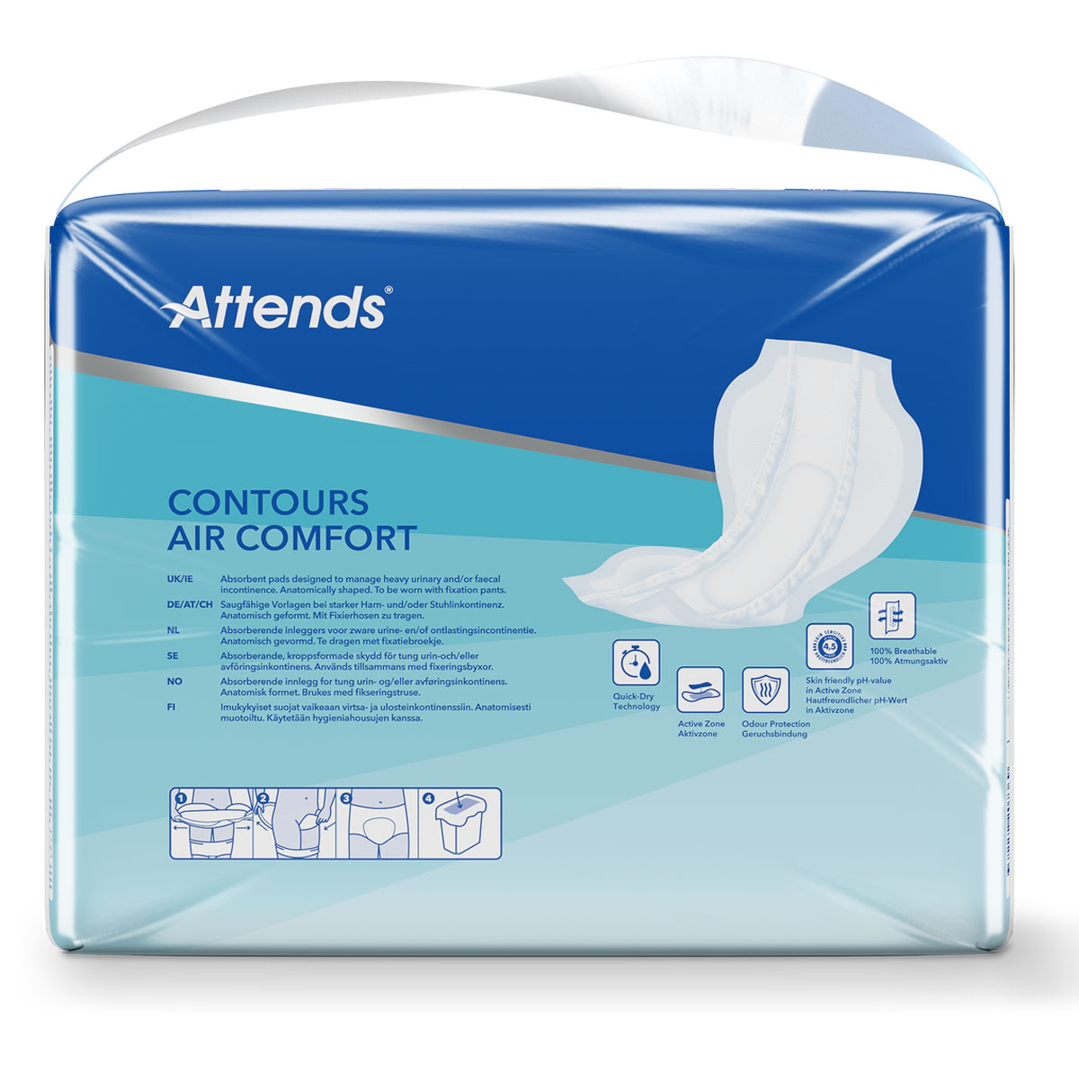 ATTENDS Contours AIR Comfort 7 - atmungsaktive Vorlage - 4x28 Stück