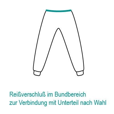 CAREWEAR Pflegeoverall - UNTERTEIL - mit Reißverschluss in der Tailie ohne Beinreißverschluss S fichte