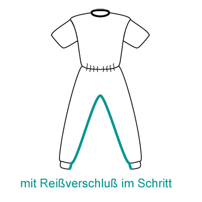 CAREWEAR Pflegeoverall 8015, lange Beine und kurzem Arm, unisex mit Beinreißverschluss L fichte